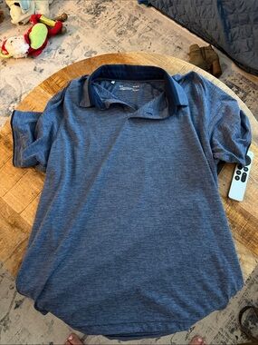 Under Armour Men's Heathered Navy Blue Polo Shirt